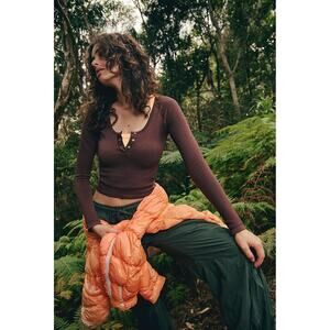 NWT Free People Movement Bail Out Long Sleeve Layer in Cocoa
